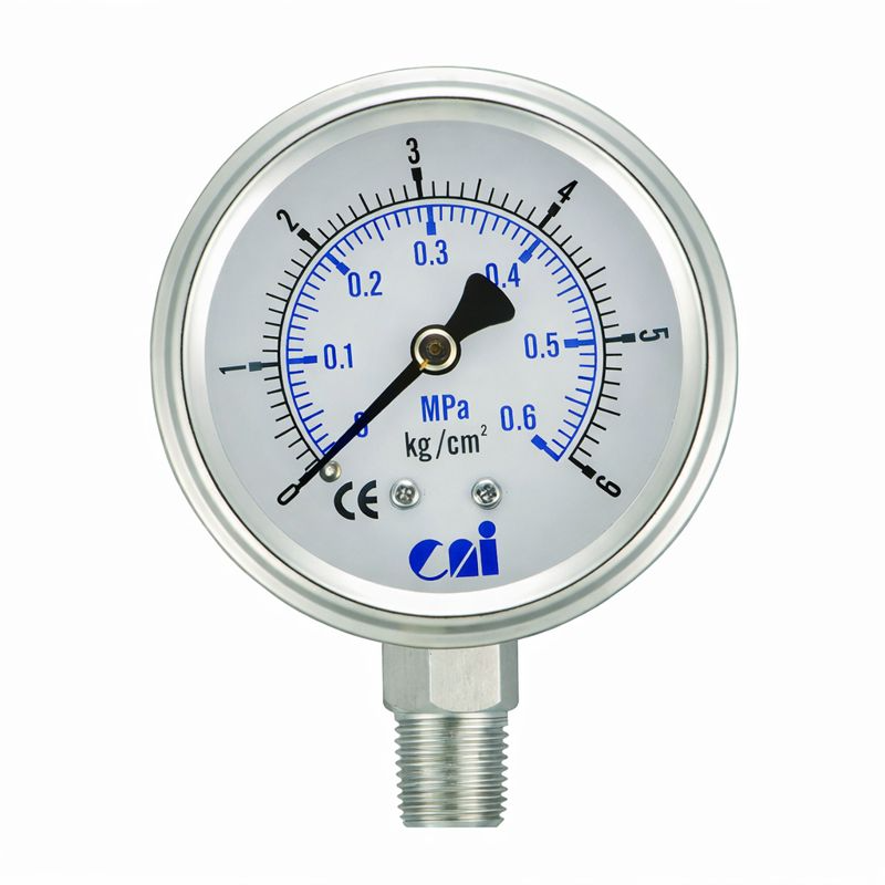 直立式充油不鏽鋼壓力計